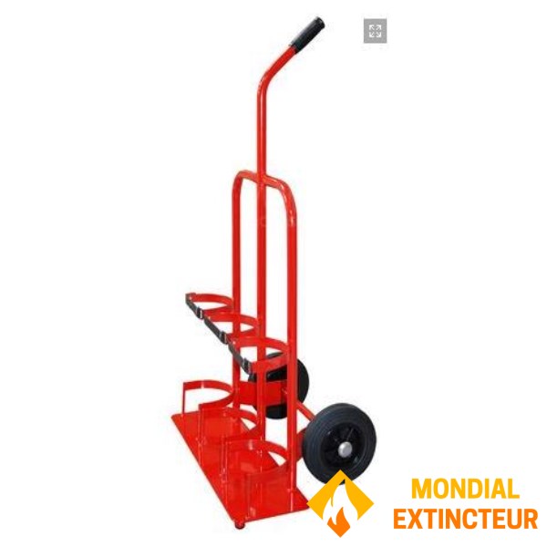 Chariot support pour 3 extincteurs