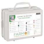 Coffret de secours 6/8 personnes avec poignée et support mural