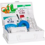 Coffret de secours 2/4 personnes avec poignée de transport, et support mural