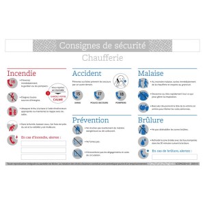 Consigne de sécurité "Chaufferie" - Format A4
