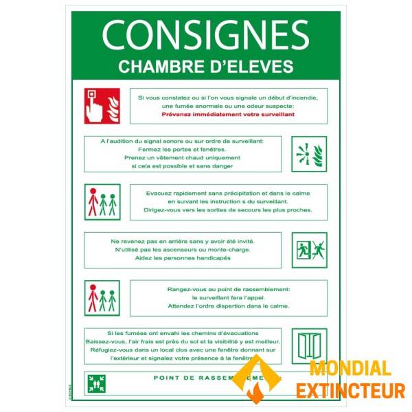 Consignes chambre d’élèves - Format A4