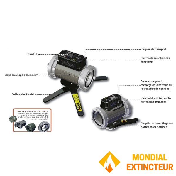 Débitmètre électronique pour vérification de poteau incendie DN 100