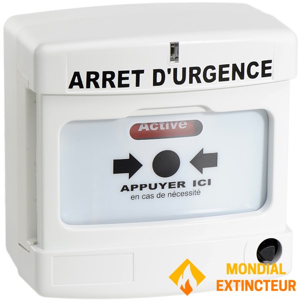 Déclencheur manuel blanc arrêt d'urgence double contact - Axendis
