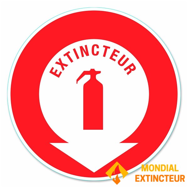 Disque Adhésif panneau extincteur diamètre 15 cm