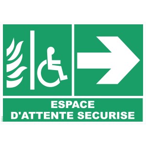 Espace d’attente sécurisé flèche droite - PVC A4