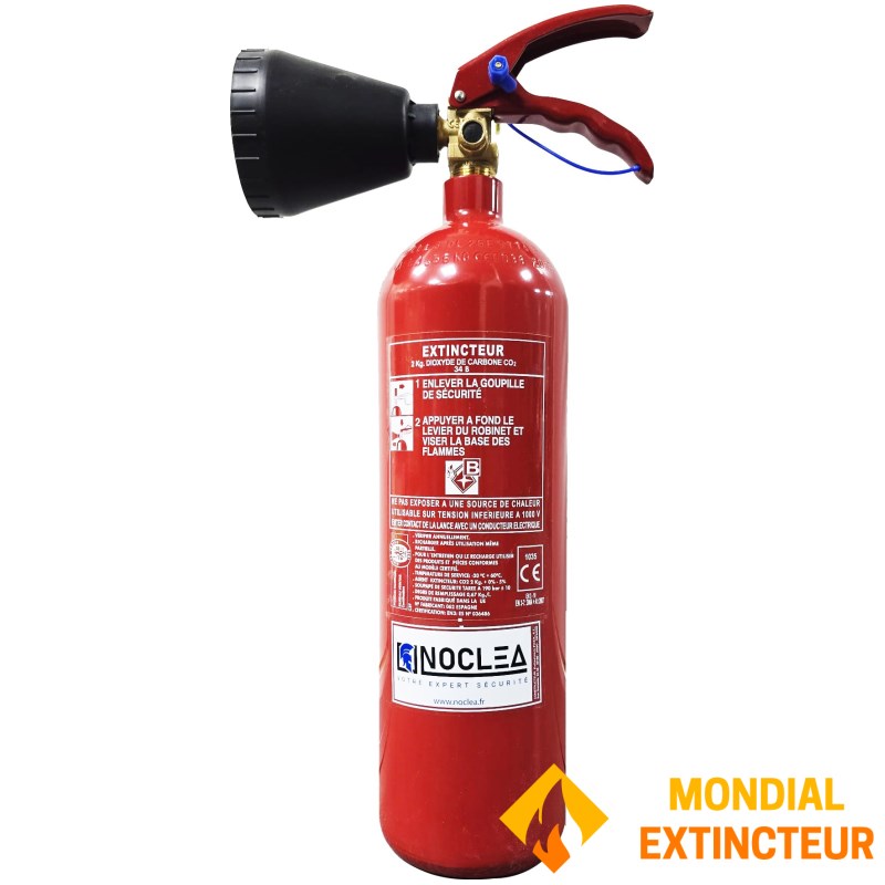 Lot De 3 Extincteurs CO2 De 2 Kg - Norme DIN EN 3 - Avec Support Mural Et Plaque - Neuf