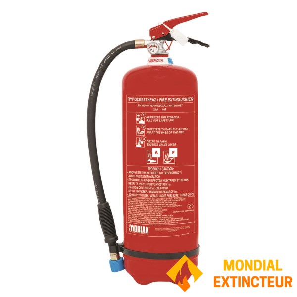 Extincteur eau 9 litres brouillard d'eau AF écologique sans fluor