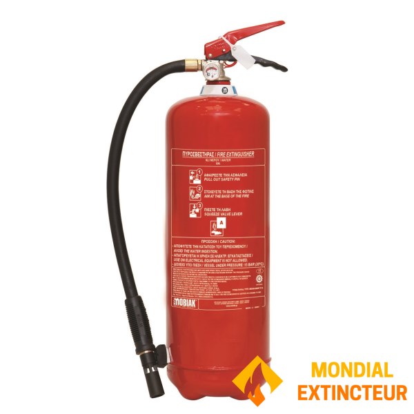 Extincteur 6 litres à eau SANS additif - Norme CE-EN3 - Marque MOBIAK