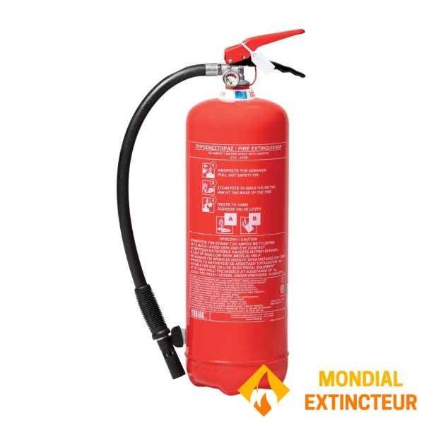 Extincteur à 9 litres eau + additif écologique sans fluor - Norme Française