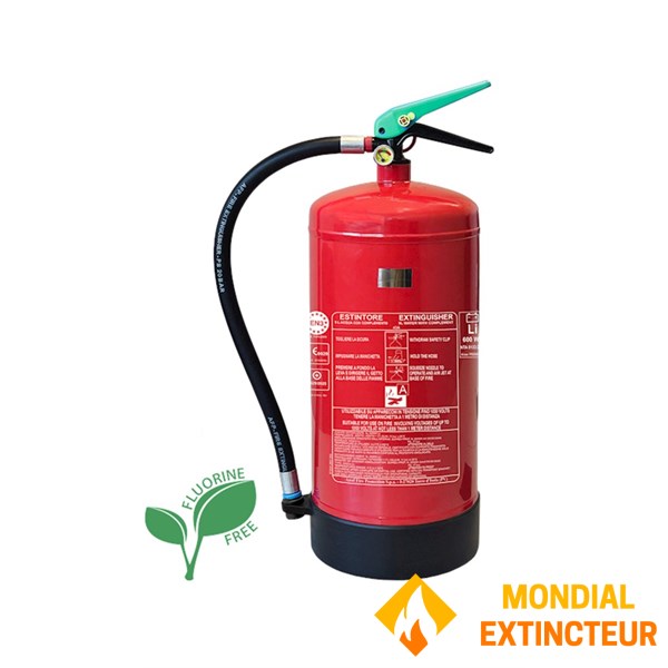 Extincteur 9 litres spécial LITHIUM avec fixation