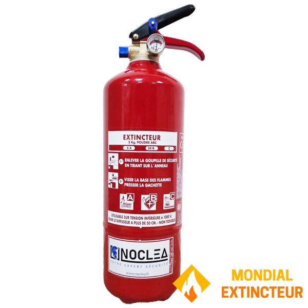 Extincteur à poudre ABC  2 Kg Idéal voiture, bateau Norme CE