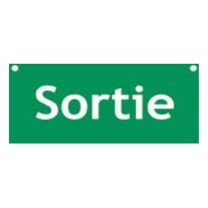 Grand panneau PVC rigide "SORTIE" 600 X 300 mm