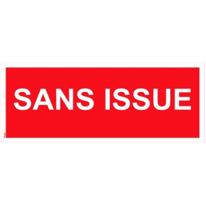 "SANS ISSUE" en PVC rigide 200 X 80 mm