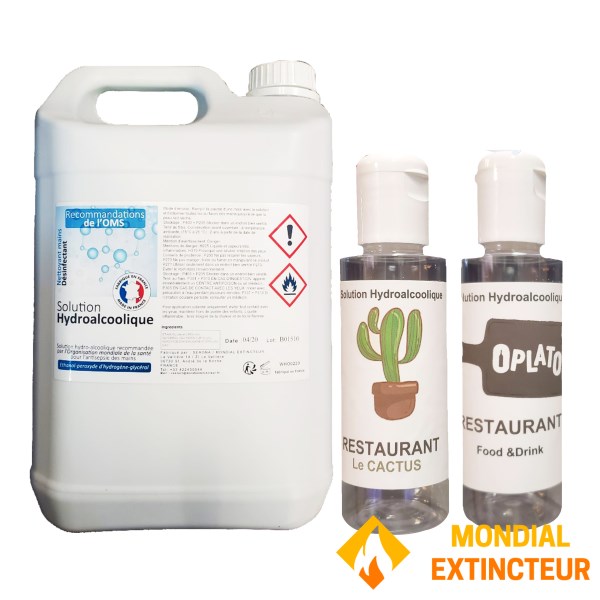 Kit personnalisé de solution hydroalcoolique pour restaurants - 20L