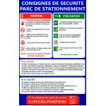 Lot de 50 consignes de sécurité "PARC DE STATIONNEMENT"