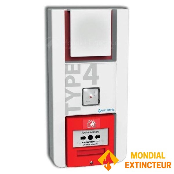 Lot de 5 Alarmes type 4 à pile avec LED intégrée Neutronic