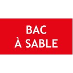 Panneau "BAC A SABLE" en PVC rigide 200 X 100 mm