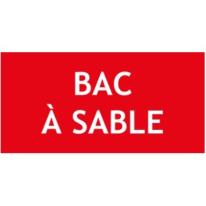 Panneau "BAC A SABLE" en PVC rigide 200 X 100 mm