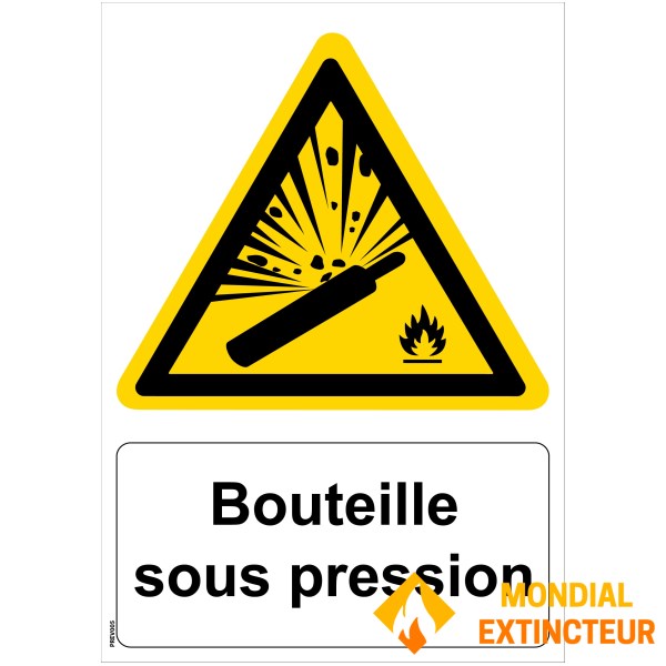 Panneau "Bouteille sous pression" - PVC A4