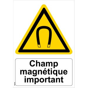 Panneau "Champ magnétique important" - PVC A5