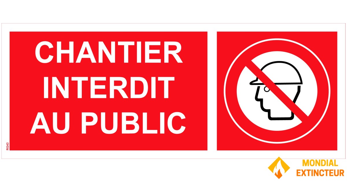 Panneau "Chantier interdit au public" PVC 200x80 mm — free download