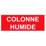 Panneau "Colonne humide – texte blanc" PVC - 200x80 mm