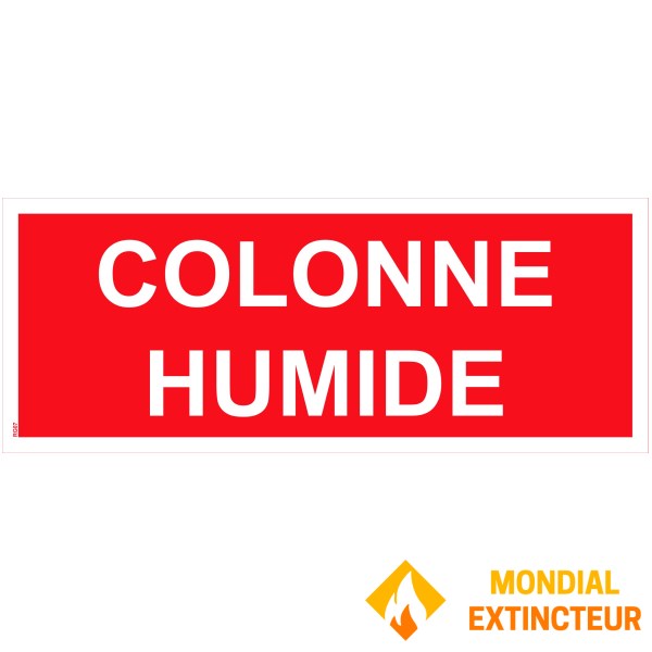 Panneau "Colonne humide – texte blanc" PVC - 200x80 mm
