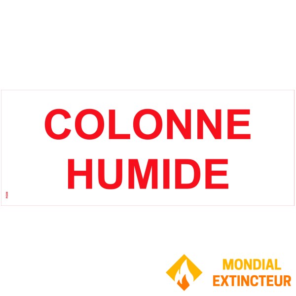 Panneau "Colonne humide – texte rouge" PVC - 200x80 mm