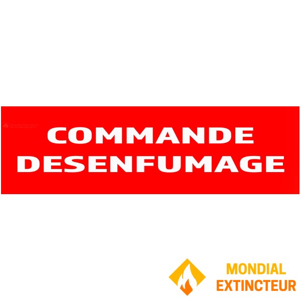 Panneau "Commande désenfumage" 200mm x 60mm