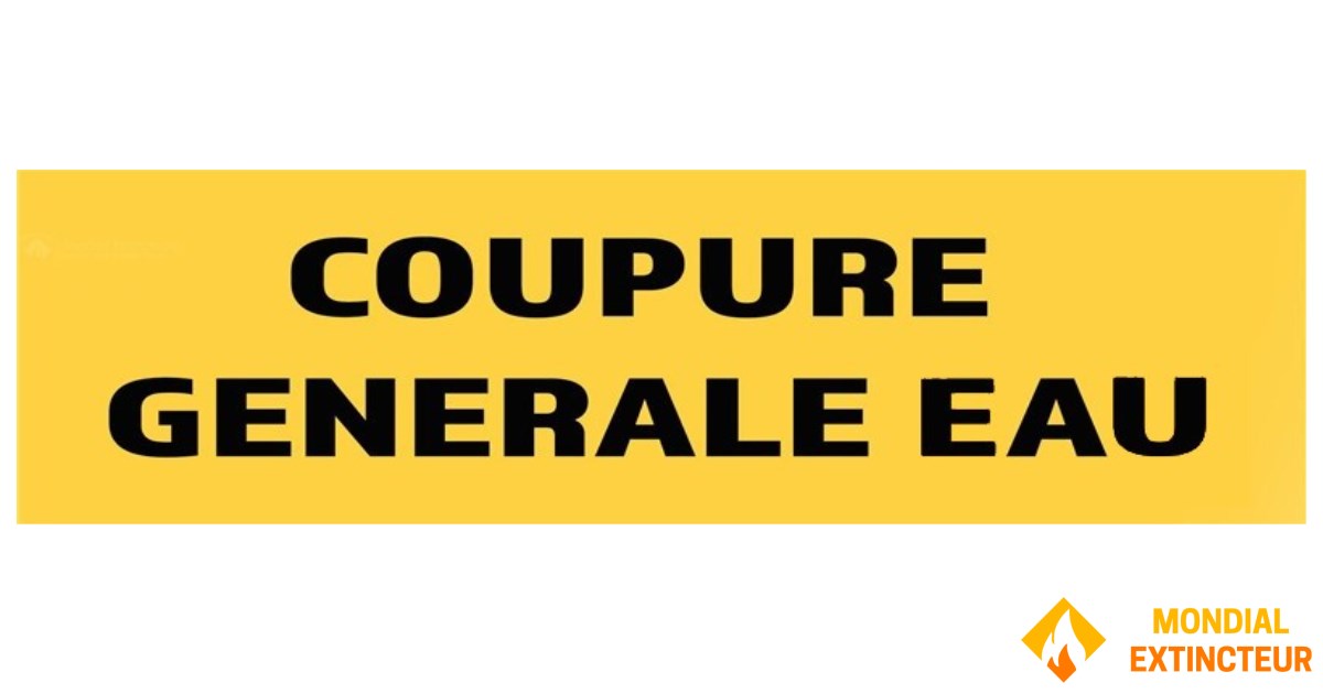 Panneau "Coupure générale eau" 200mm x 60mm — free download
