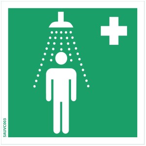 Panneau "Douche de sécurité" - PVC 200x200 mm
