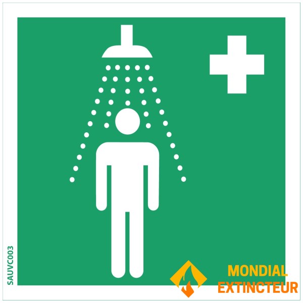Panneau "Douche de sécurité" - PVC 200x200 mm