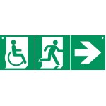 Panneau Evacuation PMR - PVC -  L.600 x H.200 mm - recto/verso