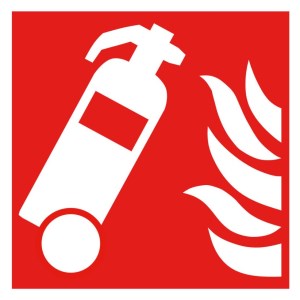 Panneau EXTINCTEUR SUR ROUES - PCV - 20X20 cm