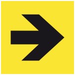 Panneau Flèche jaune – L.200 x H.200 mm