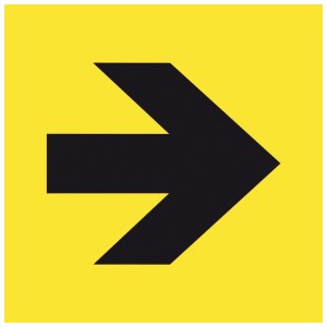 Panneau Flèche jaune – L.200 x H.200 mm