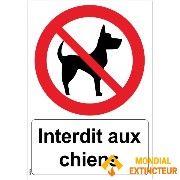 Panneau "Interdit aux chiens" - PVC A4