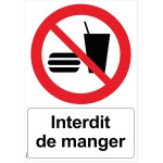 Panneau "Interdit de manger" - PVC A4