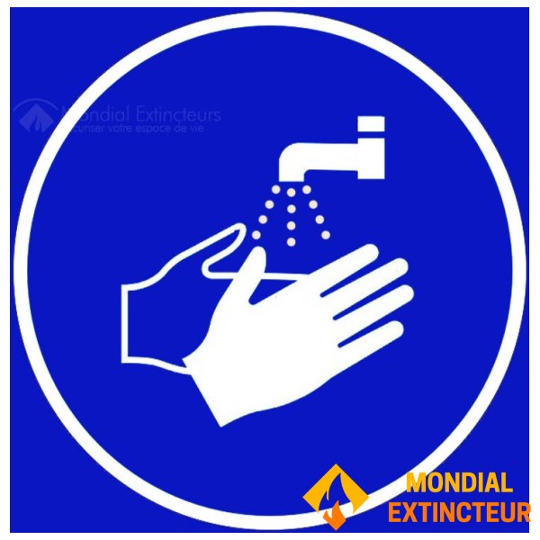 Panneau "Lavage mains obligatoire" - L.200 x H.200 mm