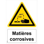 Panneau "Matières corrosives" - PVC A4