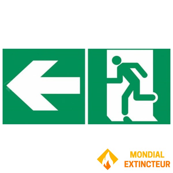 Panneau PVC rigide "PICTO FLÈCHE GAUCHE" - 300 X 150 mm