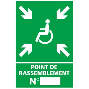 Panneau Point de rassemblement PMR - PVC - L.400 x H.600 mm
