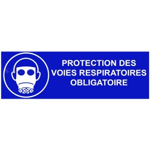 Panneau "Protection voies respiratoires obligatoire" - L.300 x H.100 mm