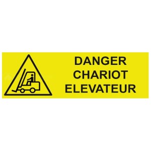 Panneau danger chariot élévateur – L.300 x H.100 mm