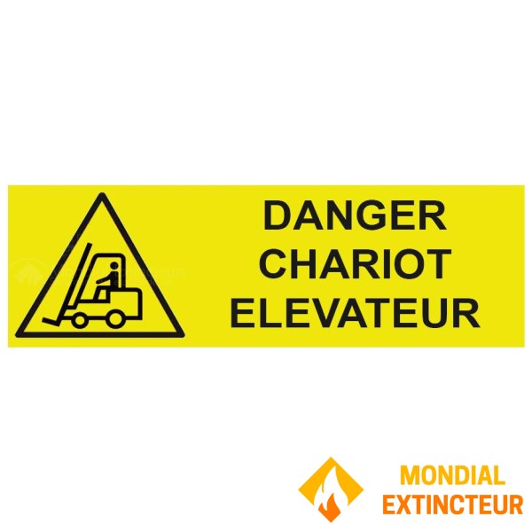 Panneau danger chariot élévateur – L.300 x H.100 mm