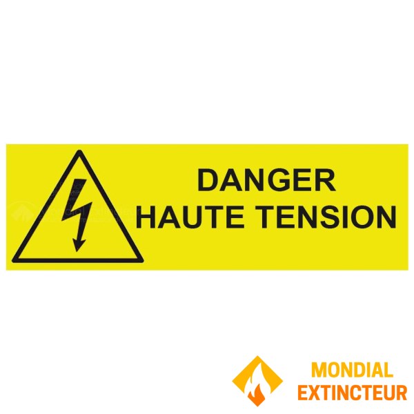 Panneau danger haute tension – L.300 x H.100 mm