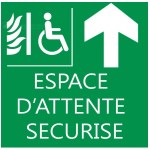 Panneau "espace d'attente sécurisé" PMR - 200 X 200 mm - Devant