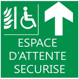 Panneau "espace d'attente sécurisé" PMR - 200 X 200 mm - Devant