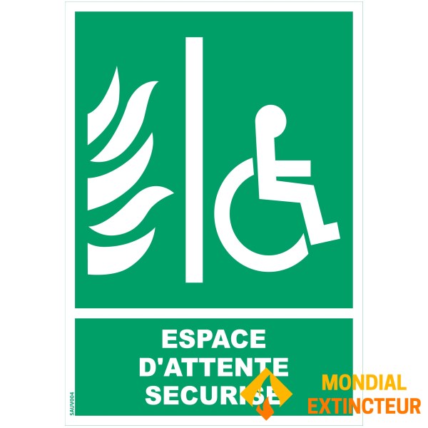 Panneau "espace d'attente sécurisé" PMR - PVC - Format A4