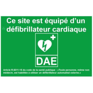 Panneau site équipé d'un DAE – A4